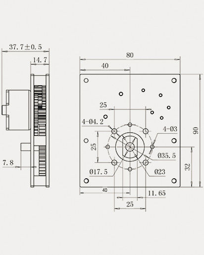 DN80 Pipe Electric Synchron Valve Motor , DC5V Geared Synchronous Motor