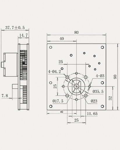 DN80 Pipe Electric Synchron Valve Motor , DC5V Geared Synchronous Motor